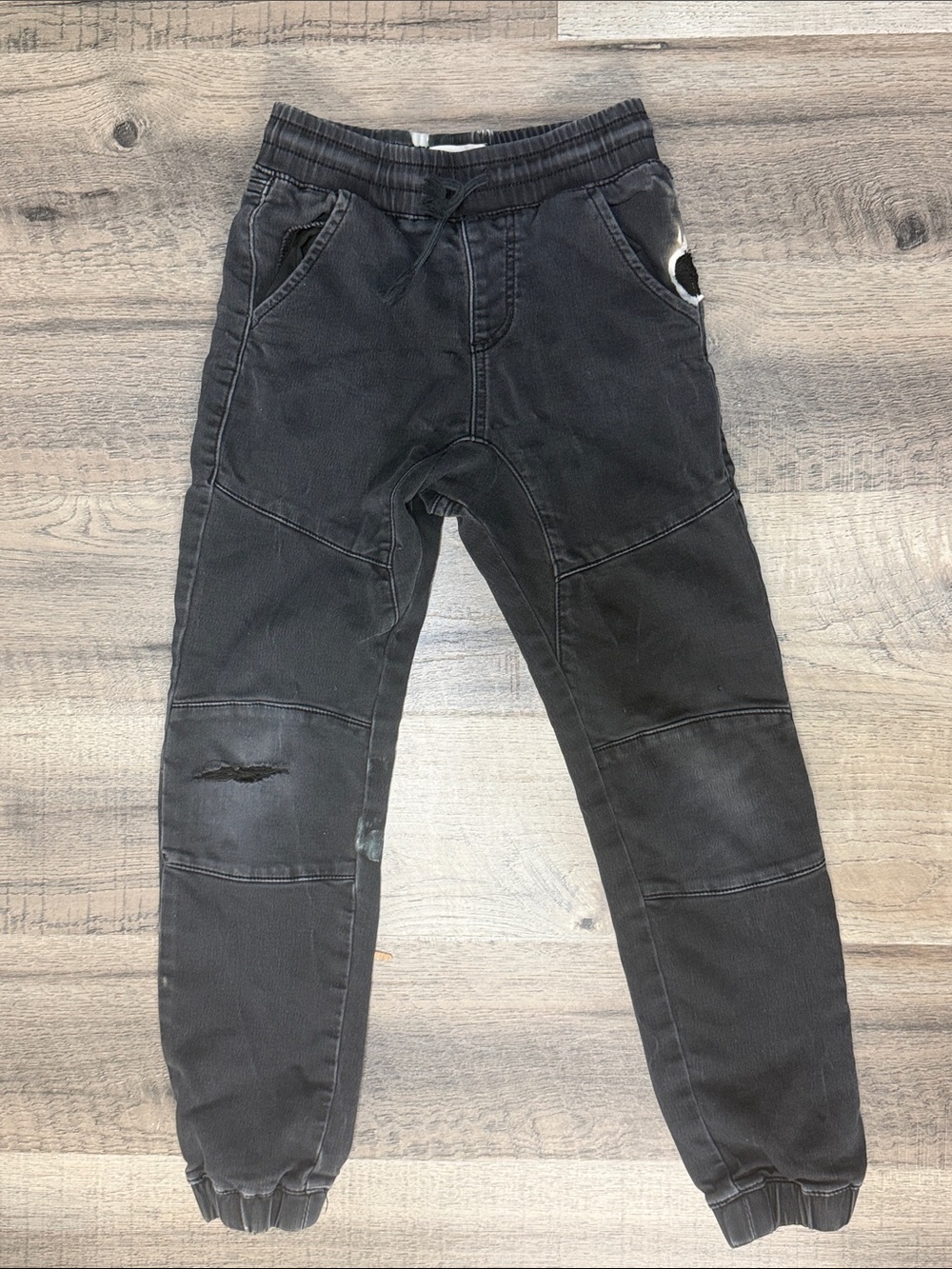 Black Distressed Jogger Jeans Pants Boys Size 9-10